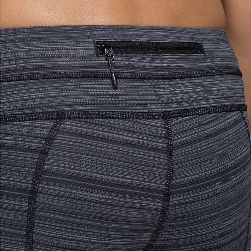 Lululemon Run: Inspire Crop II (Mesh) in Cyber Stripe Deep Coal Black - Picture 7 of 11